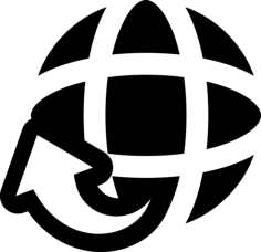 Globe With Arrow Contour Svg Vector, Free Vectors File